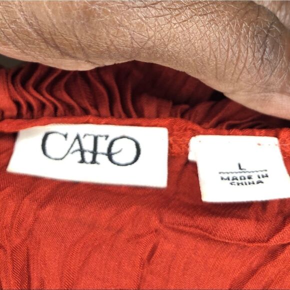 Ruffle sleeveless button down top size large - Picture 5 of 7